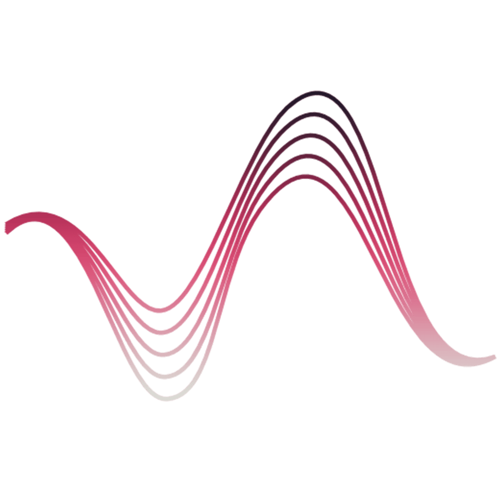 A series of pink and black gradient wave lines on a white background captures the essence of vital elite elegance, infusing the composition with dynamic energy.