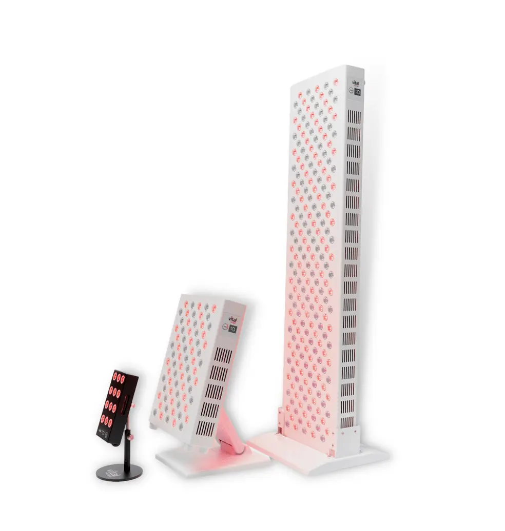 Explore our selection of three different sizes of LED red light therapy panels perfectly aligned against a crisp white background. Discover how these innovative light therapy solutions can enhance your wellness routine.